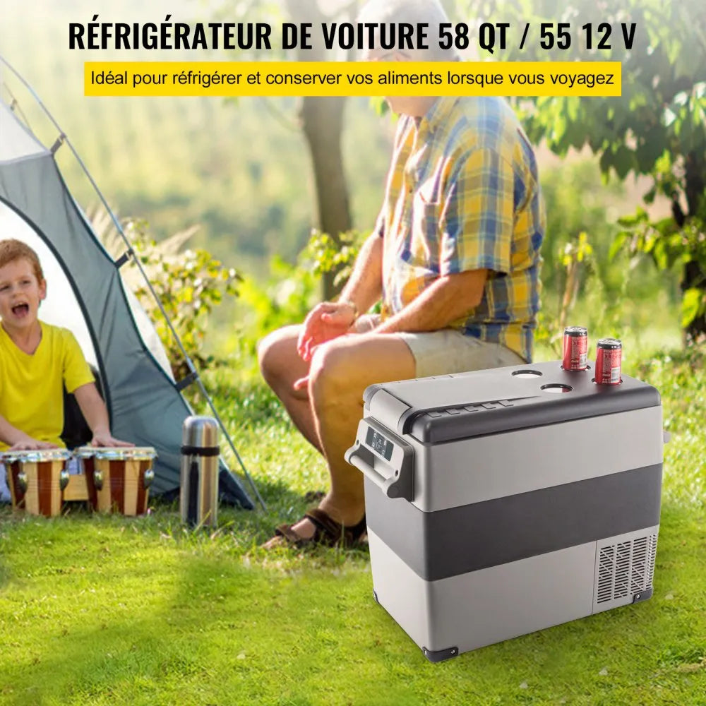 Mini Réfrigérateur Frigo Portable pour Voiture Frigo Voiture 55L